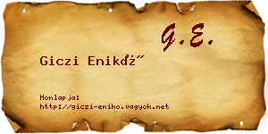 Giczi Enikő névjegykártya